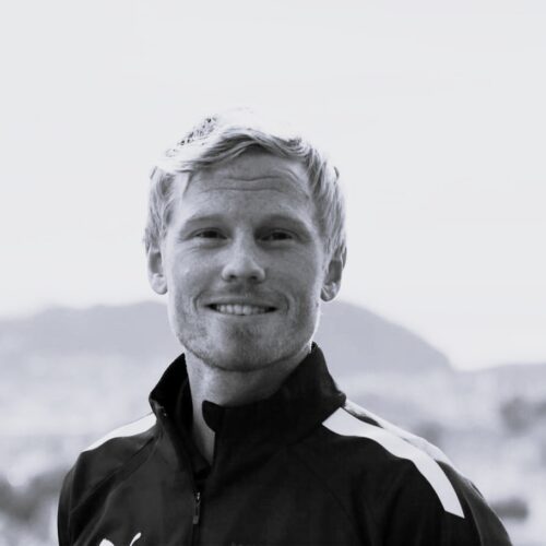 Meg profilbilde close up, svart hvitt